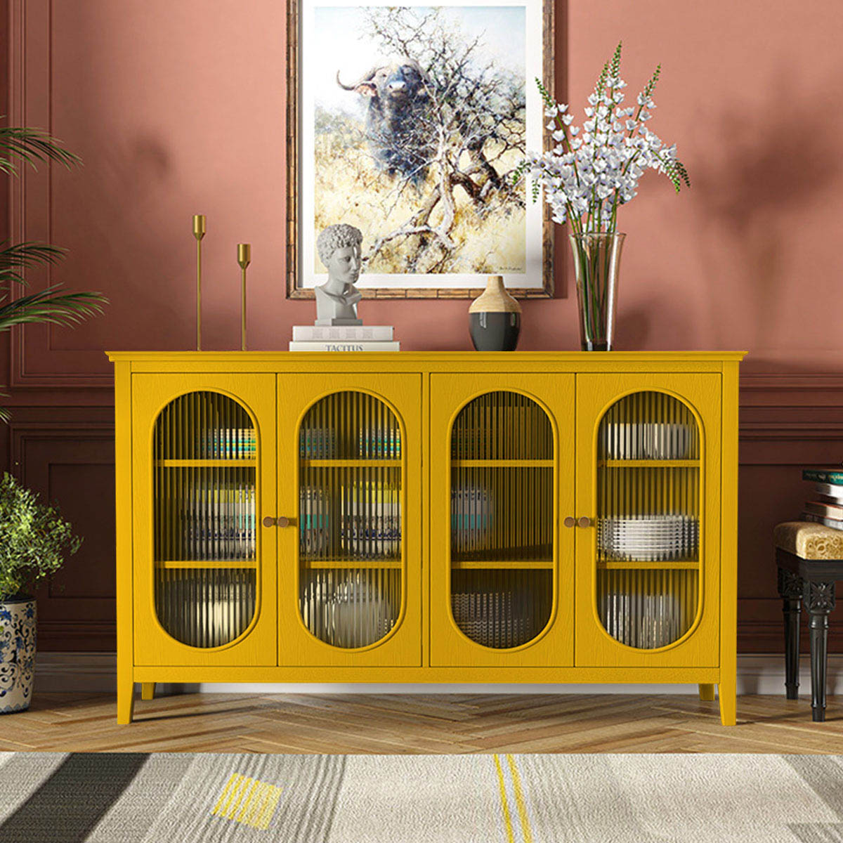 楽天市場】VeroMan 食器棚 収納棚 扉付き 収納 キャビネット 収納家具