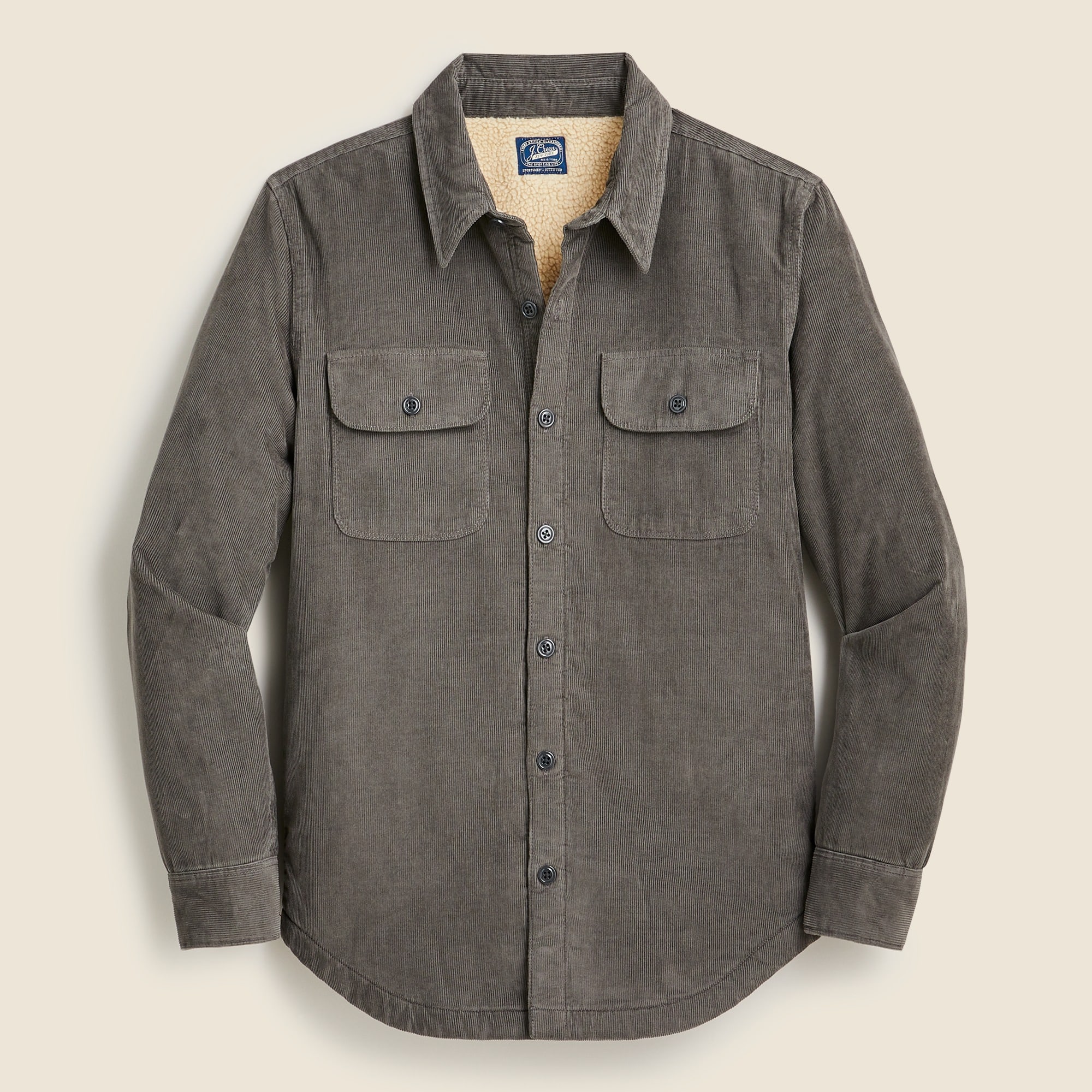 Sherpa-lined Corduroy Shirt-jacket For Men | J.Crew