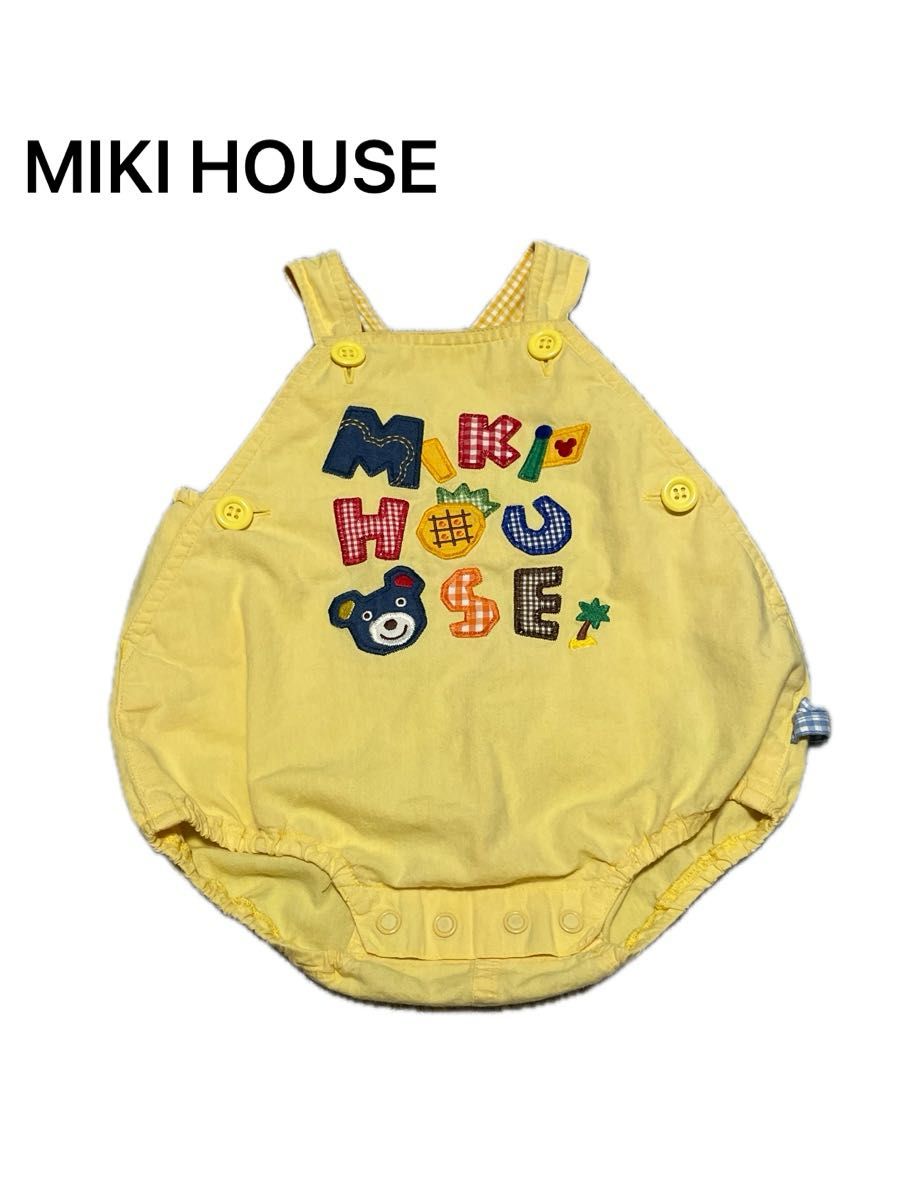 希少 】MIKI HOUSE ミキハウス ダルオール ロンパース レトロ 黄 昭和