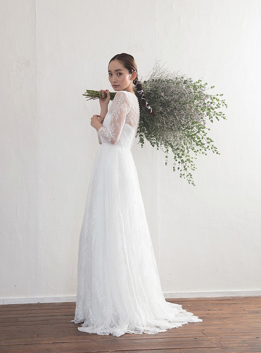 レーススレンダードレス 結婚式 ウエディングドレス | トキハナ