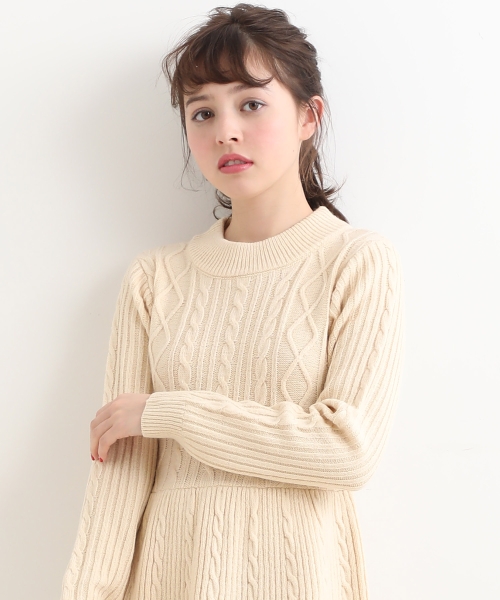 ミニケーブルフレアニットワンピース/MAJESTIC LEGON(マジェスティック