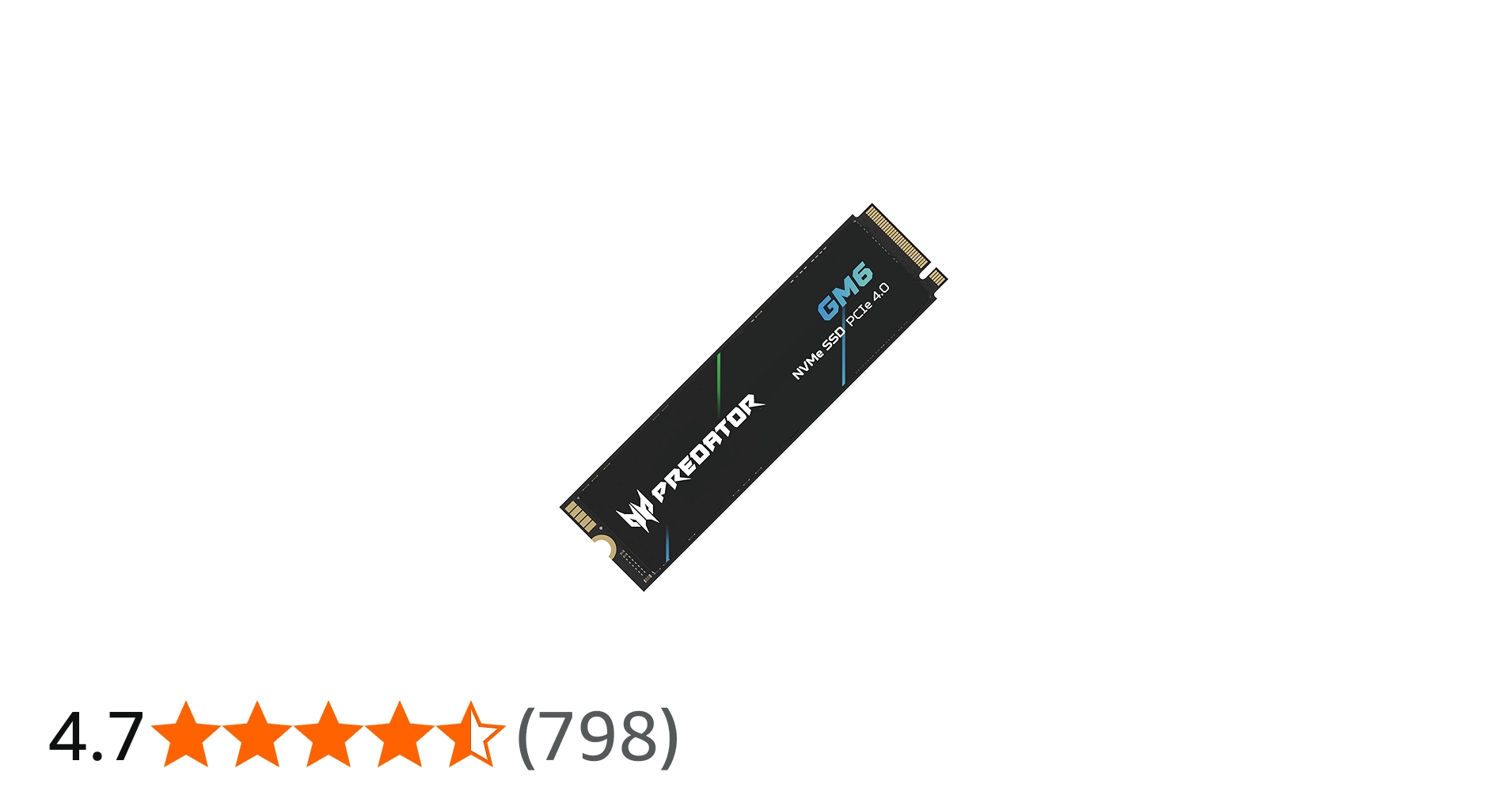 acer Predator GM6 1TB M.2 NVMe PCIe 4.0 SSD - Read Speed up to