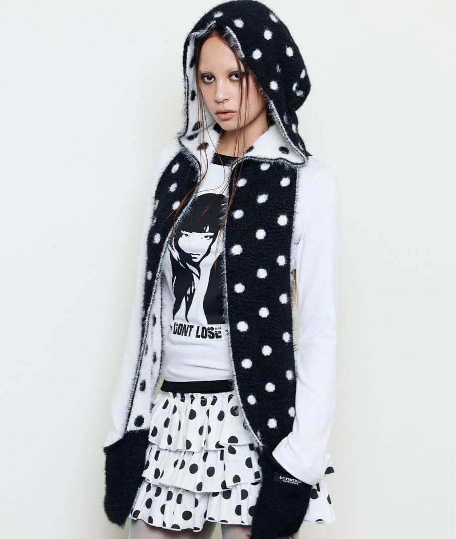 EV DOT HOOD MUFFLER ドットマフラー LUVISTRUE マフラー ストール EV DOT HOOD MUFFLER レディース